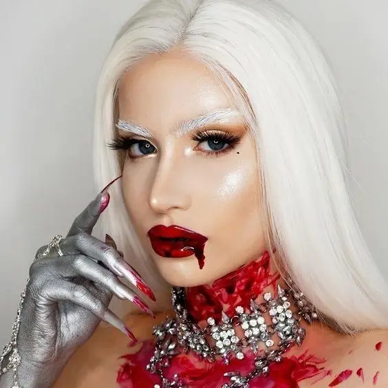 

Women White Wigs Long Straight Lace Front Wigs Synthetic Wig Halloween Wigs USA