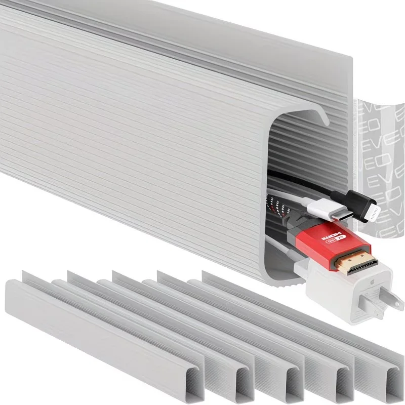1pc 40x5.1cm The Cable Management Of PVC Desktop Cable Tray 