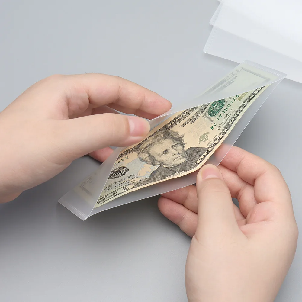 Money Protection Storage Bag Without Holes Budget Notebook Replacement Waterproof PVC Leaf Document Filing Bag