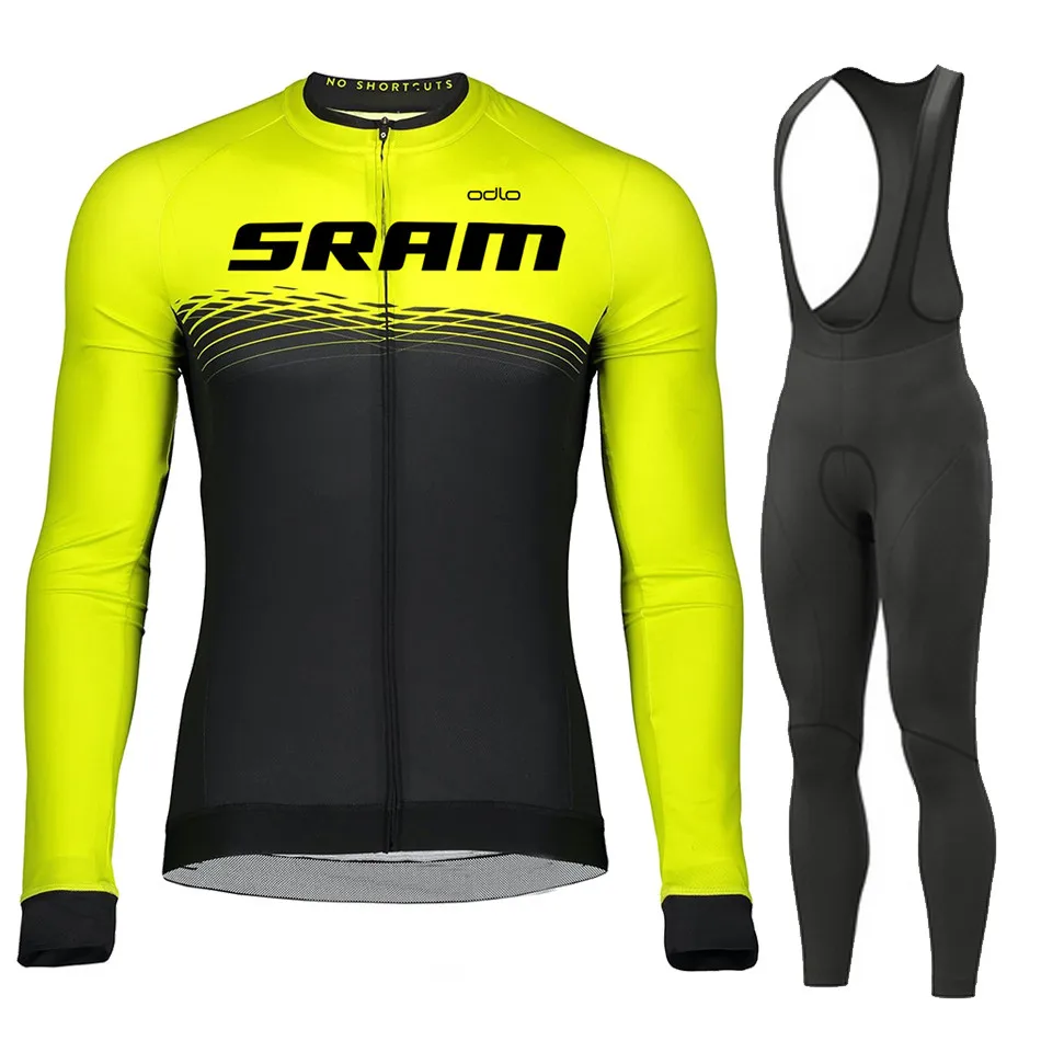 

SRAM 2026 Road Cycling Suit Men's Long Sleeve Sports Shirt Set Maillot Ciclismo Road Cycling Quick Drying 08