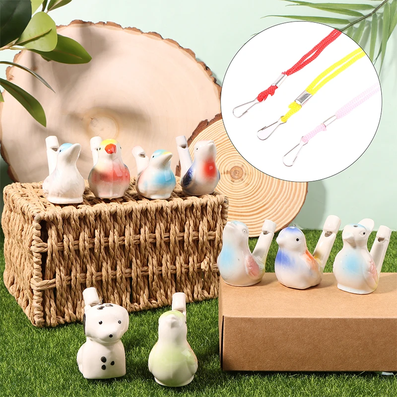 1 قطعة لون عشوائي الكرتون لطيف الرسم الملون السيراميك المياه الطيور صافرة آلة موسيقية في الهواء الطلق فريق الرياضة صافرة