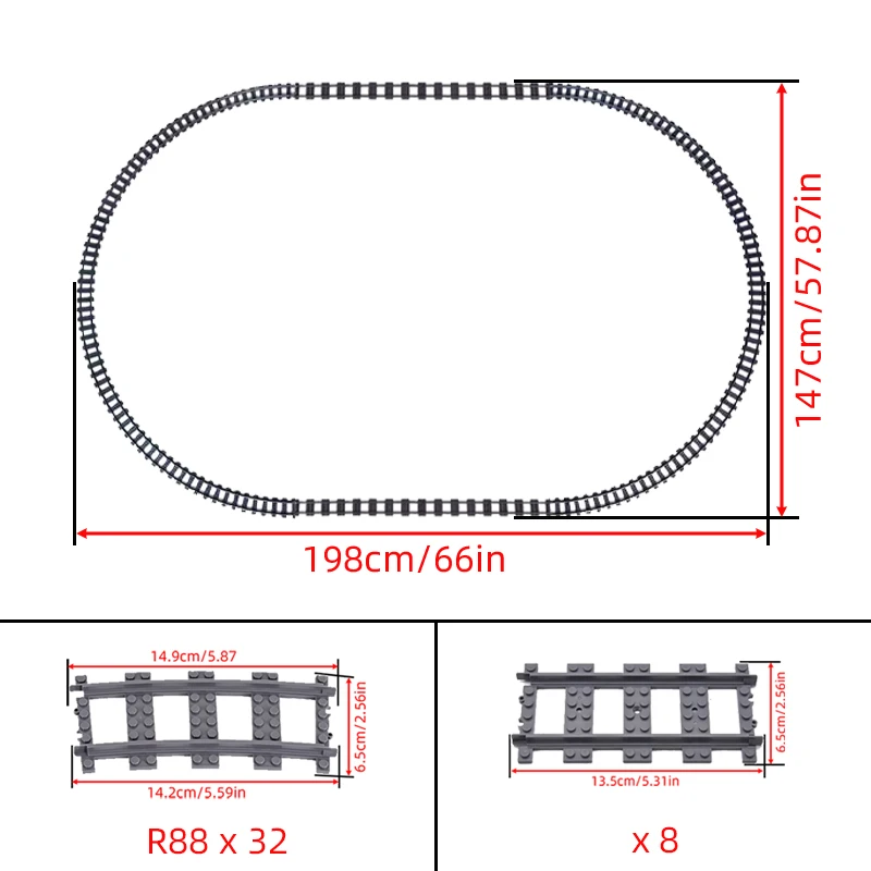 Moc criativo especialista idéias trem da cidade faixas retas curvadas elipse cruzam trilhos tijolos blocos de construção brinquedos diy para crianças gif
