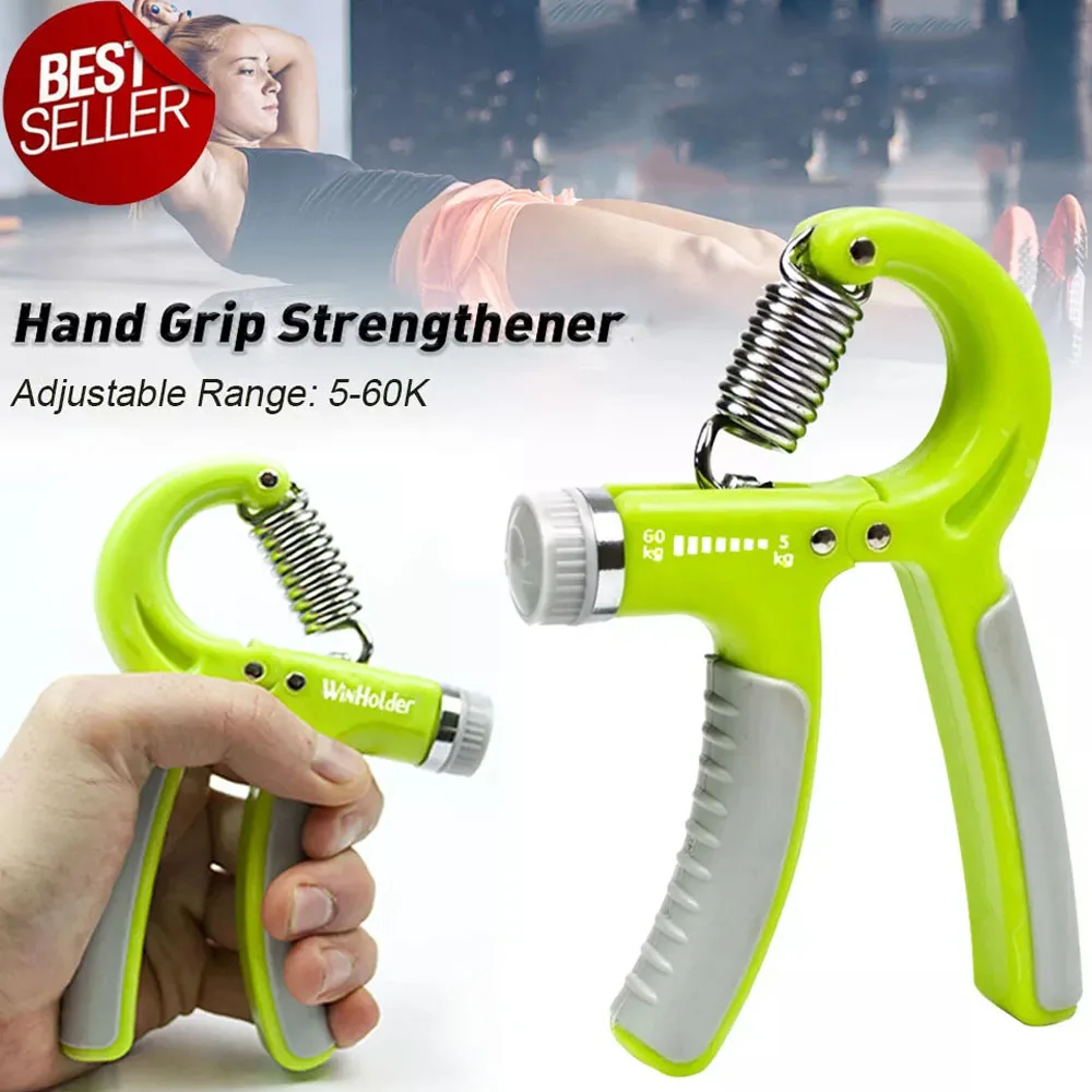 Sports 5-60KG Adjustable Hand Trainer Gym Fitness Training Hand Grip Exerciser Wrist Forearm Strength  Power Expander Green