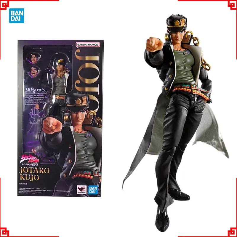 

Bandai JoJo s Bizarre Adventure Anime Figure SHF Jotaro Kujo Action Figures High Poseability Collectibles Toys For Boys Gift