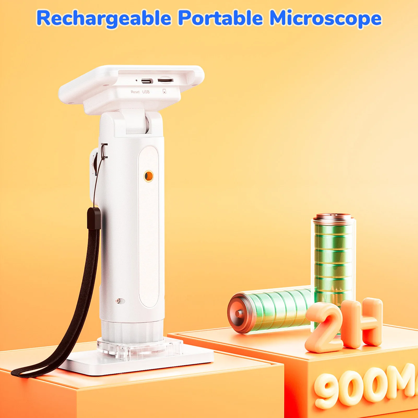 2.8in يده USB LCD مجهر العملة الرقمية استقرار الصورة المحمولة منع اهتزاز مع شاشة 8 أضواء LED 1080P