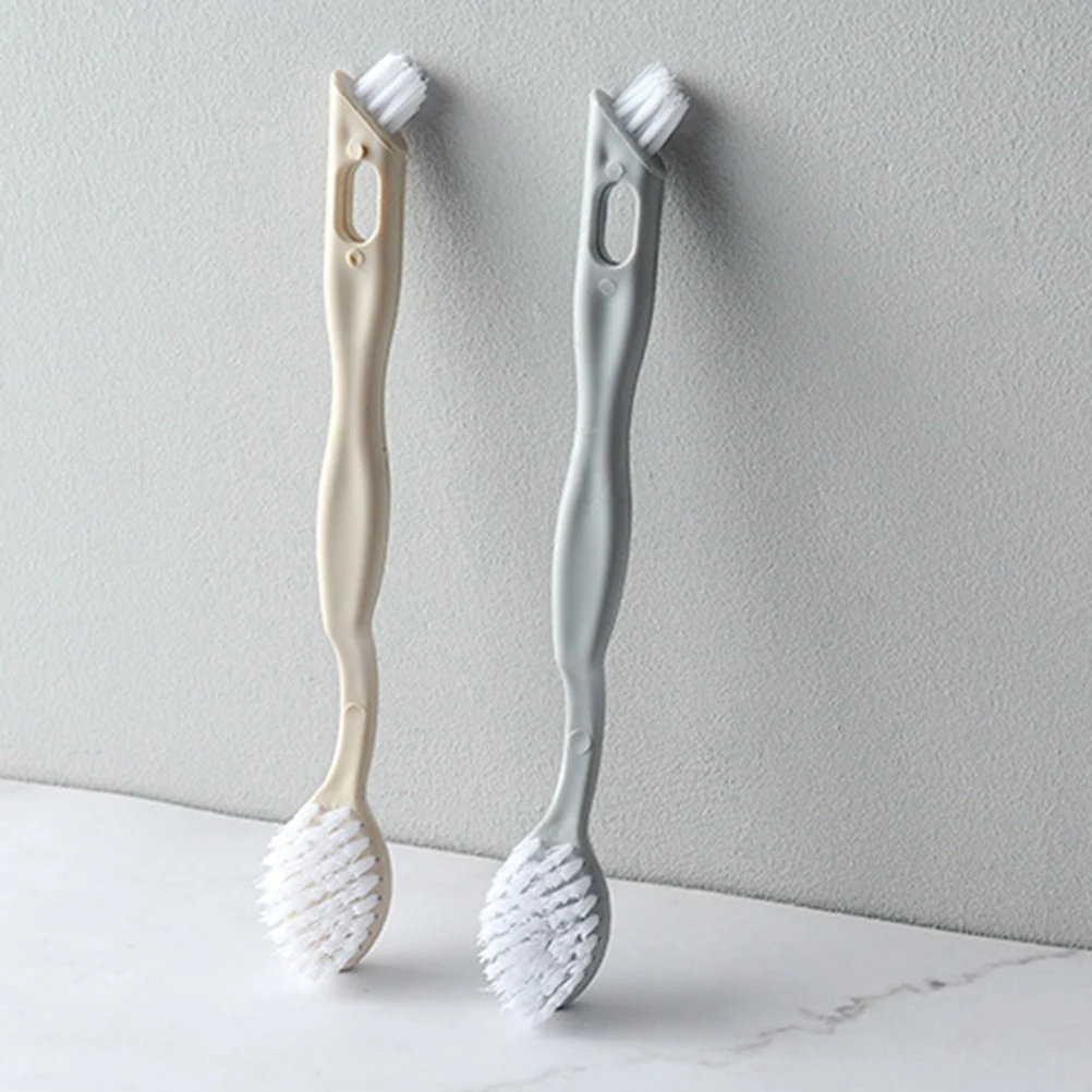 

2 Pcs Shoe Brush Clothes Tool Sneaker Long Handle Simple Laundry Sports Shoes Brief Cleaner