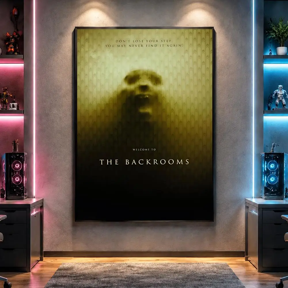 Meme Horror B-Backrooms Poster Wall Art Bedroom Living Room Dorm Bar Cafe Gym Studio Home Decor Gifts
