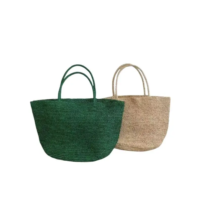 2026 Große handgewebte Raffia-Strohtasche für Damen – Luxuriöse Schultertasche für Freizeit, Sommer, Strand, Reisen und Shopping – Detail 9