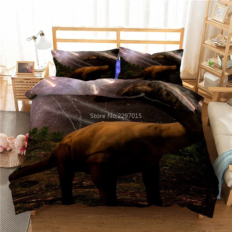 Home Textile 3d Dinosaur Bedding Set Luxury Children Duvet Cover Set Pillowcase Boys and Girls Bed Sets Queen King Digital Print