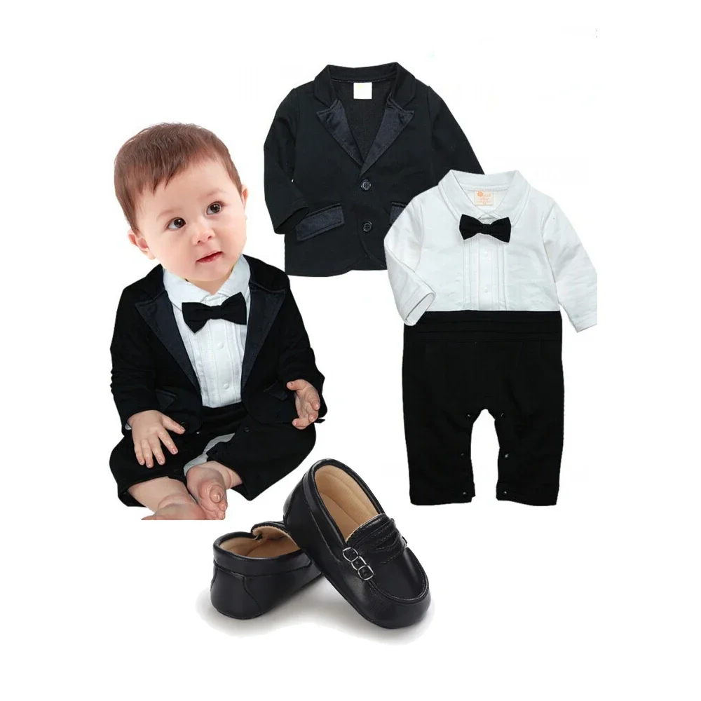 Boss Baby Outfit  Boy Clothes Set Gentleman Romper with Coat Formal Newborn    for Birthday Wedding Party