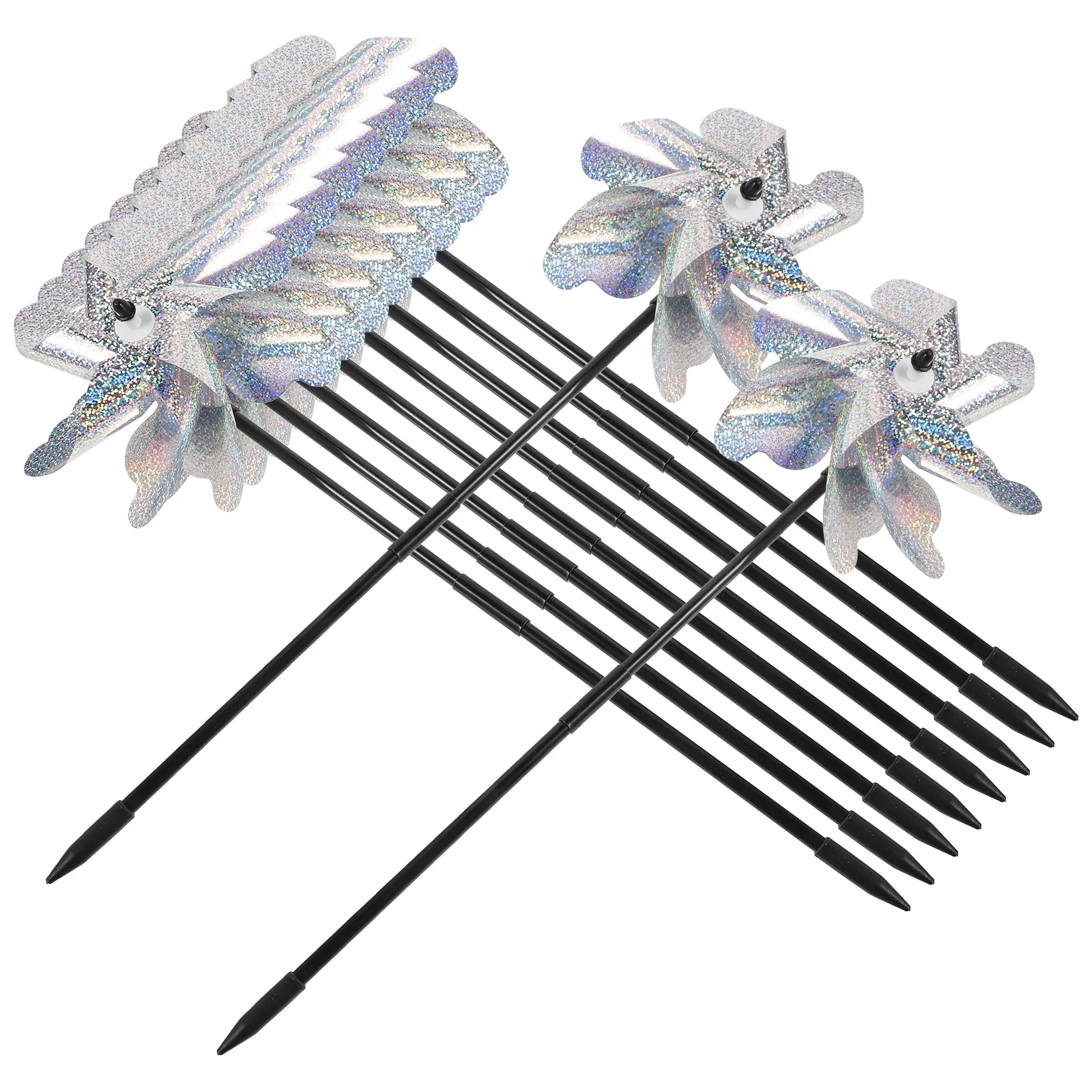 

10 Pcs Wind Bird Repellent Windmill Garden Windmills Decorate Deterrents Pet Glass Drill Rod