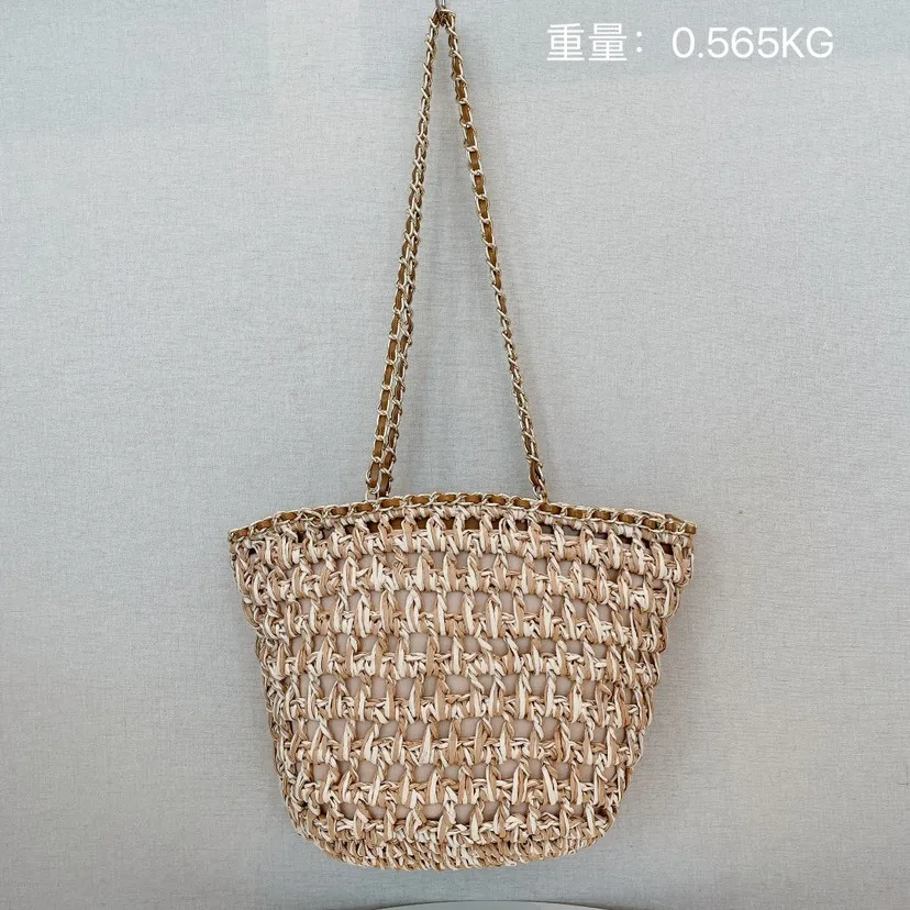 NEW 2023 Summer Big Straw Bags for Women Beach Bags  Woven Handbags Travel Shopper Casual Resort Style Shoulder Side Bags