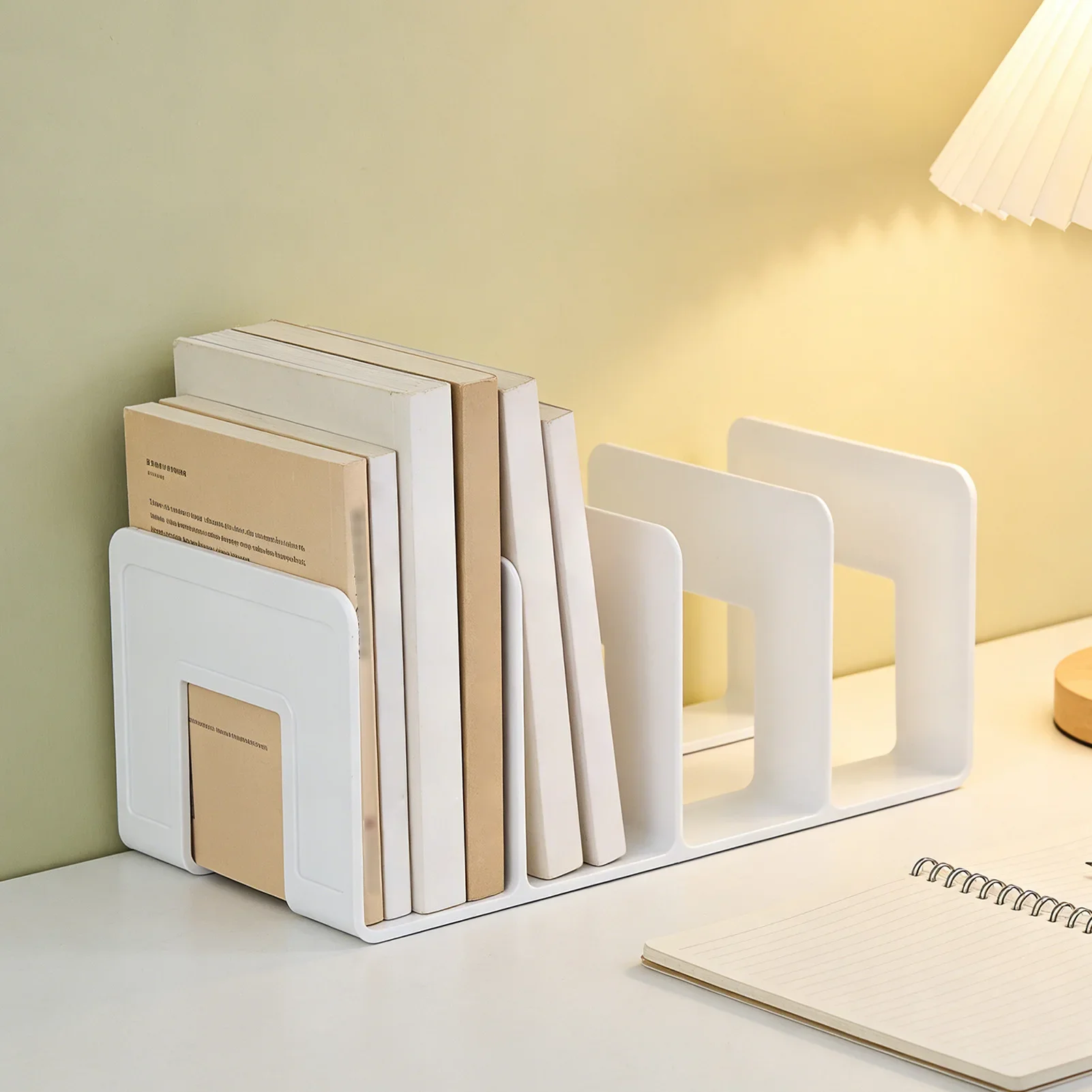 Multi Compartment Desktop Books Stand Organizer for Students Books and Stationery Storage Stable Anti Tip Design Space Saving