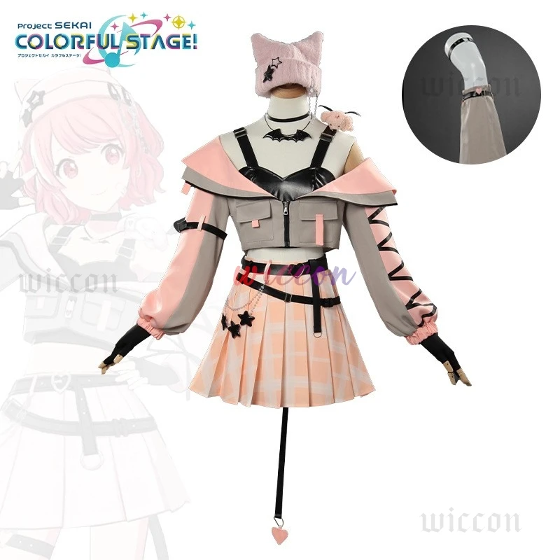 アニメ PJSK 桃井愛梨コスプレドレス衣装もっともっとジャンプ! ハロウィンスーツ女性男性衣装カーニバルパーティーウィッグアクセサリー
