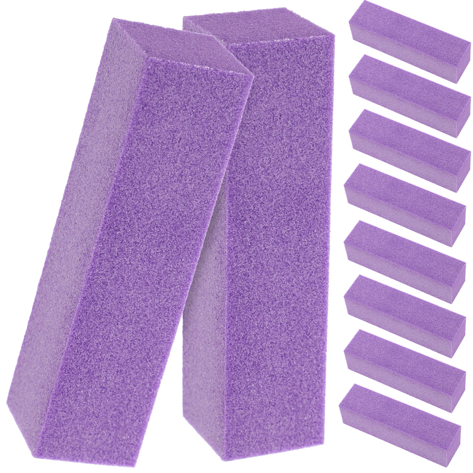 10Pcs Premium Nail Files Manicure Pedicure Tools 4 Sided Buffer Block Set Portable Smooth Polishing Travel Grooming Kit