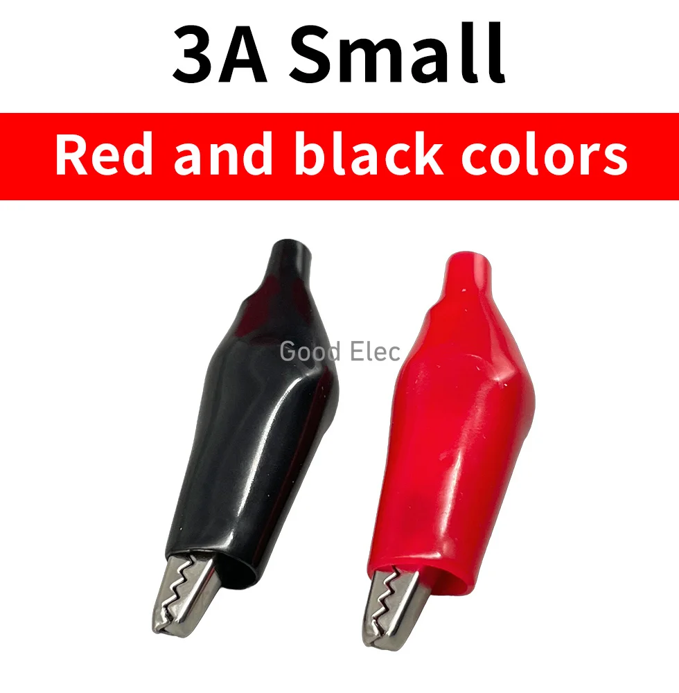 10pcs 28MM Mini Red Alligator Clip Cable Wire Battery Crocodile Clips Electrical Clamp Tester Probe Car Double-ended