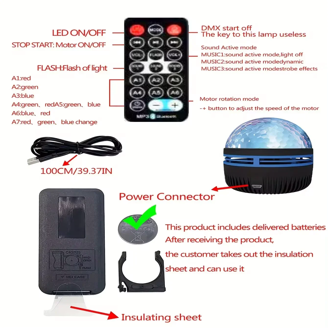 LED銀河星空プロジェクターランプ,USB,自動回転,魔法のボール,月の光,カラフルな星空,寝室の常夜灯,家の装飾