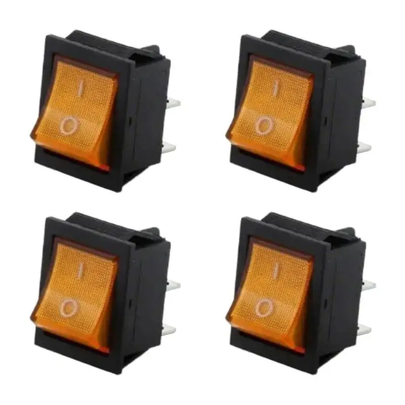 

R9UF 4pcs Sturdy Rocker Switches With LED Light for Boats and Household Devices