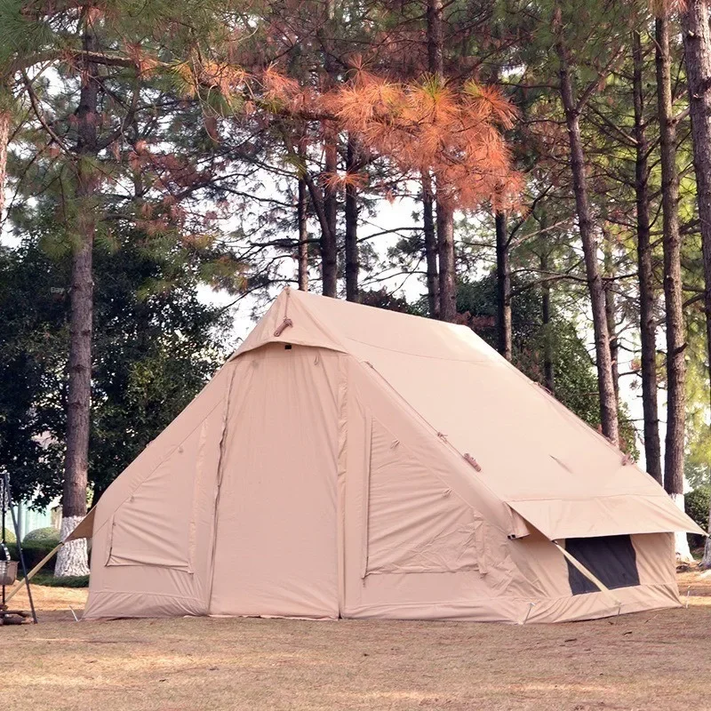 Hot Sale 6.3m2 Inflatable Tent Outdoor Inflatable Tent Camping House Thickened Cotton 5-6 Canopy Rain Proof Breathable Easy To B