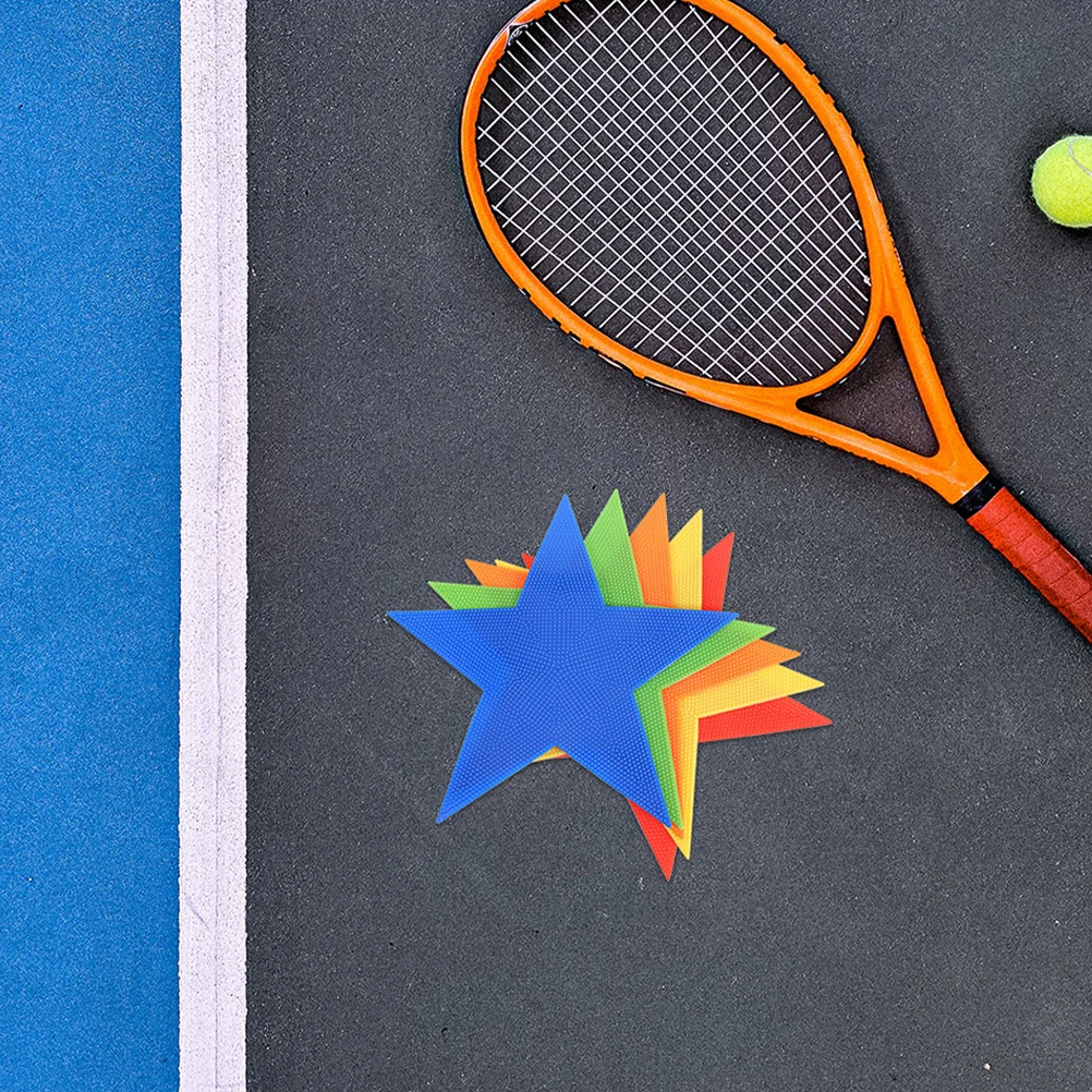 

10pcs Star Shaped Court Markers Flat Durable Outdoor Sports Field Training Accessories For Tennis Basketball Agility Equipment