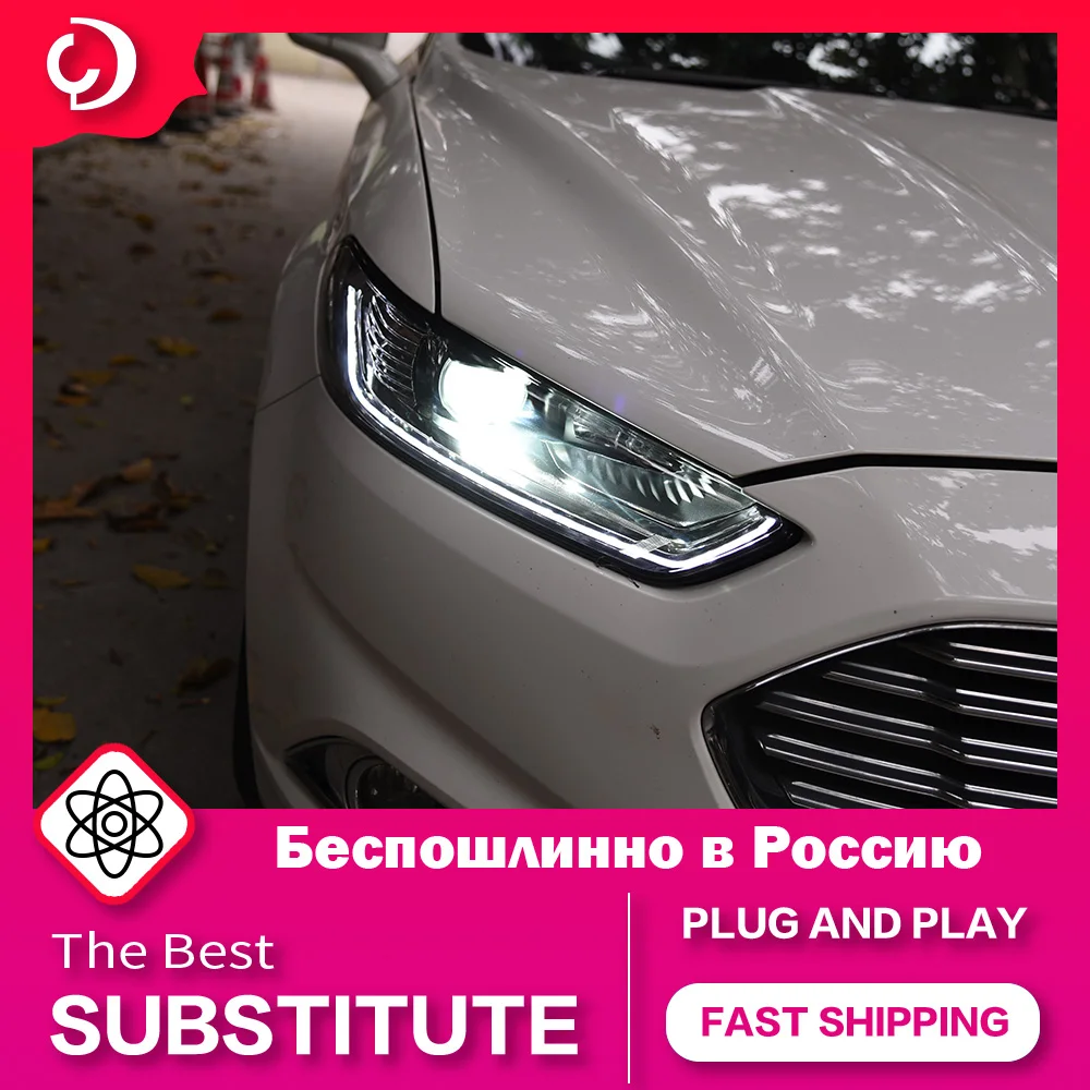 AKD Car Styling Headlights for Ford Fusion Mondeo 2013-2016 LED Headlight DRL Head Lamp Led Projector Automotive Accessories