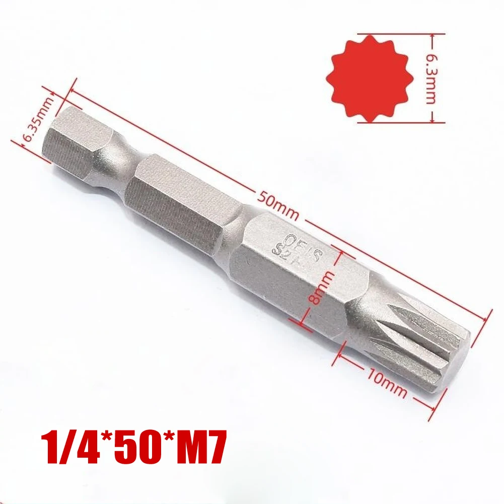 Hochpräziser 12-Punkt-Torx-Schraubendreher mit Magnets pitze und optionalen Größen m 12 50mm Länge und Sechs kant schaft