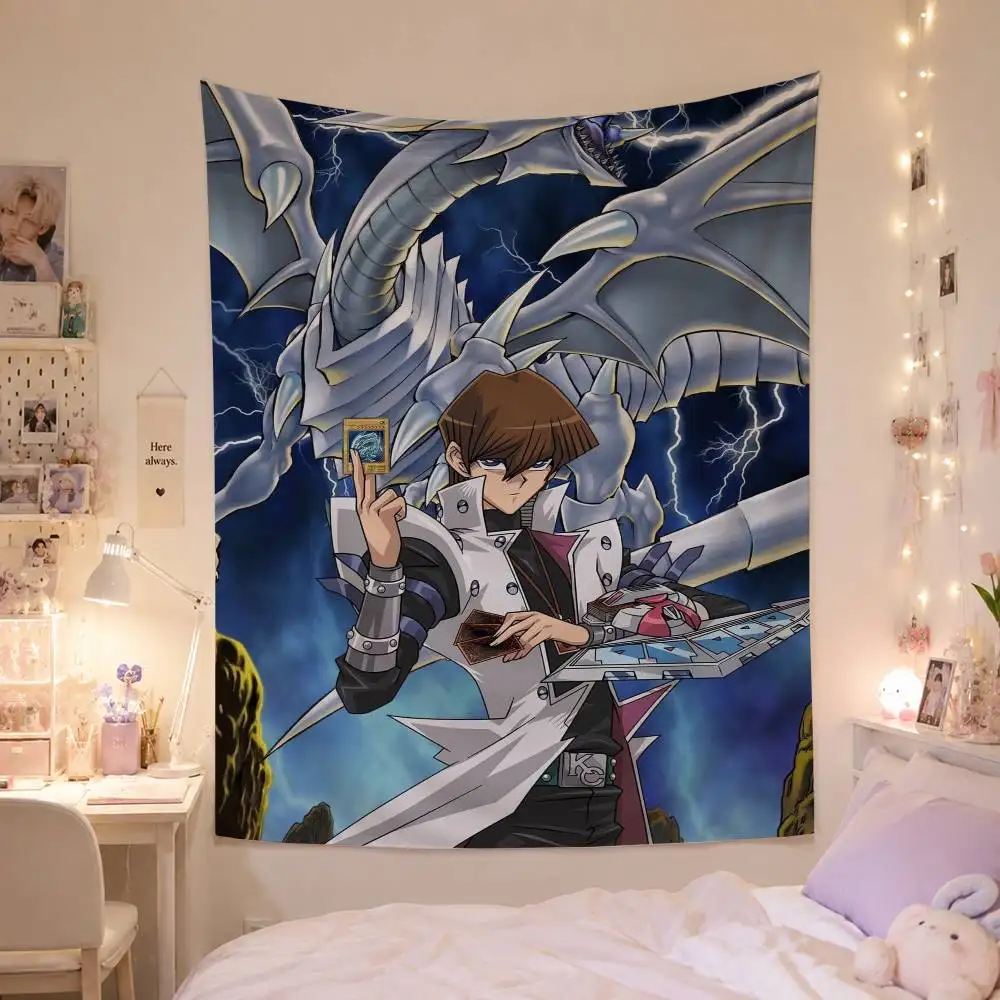Dark Magician Blue Eyes White Dragon YUGIOH Flag Digital Printing Banner for Garage Wall Out Door Decoration