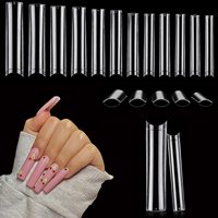 100pcs/Box XXL Extra Straight Nail Tips Long Square Coffin False Nails C Curved ABS Fake Nails Manicure Salon Nail Art Tools