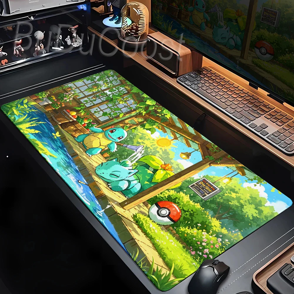 Rubber Base PC Mousepad Pokemon Blastoise Squirtle Mouse Pad Large Gaming Accessory Computer Gamer Keyboard Pad Laptop Desk Mat