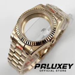 Rose Gold 36MM/40MM Fluted Curved NH34 NH35 NH36 NH38 Waterproof Watch Case Presidential Bracelet Sapphire Glass ETA2824 Case