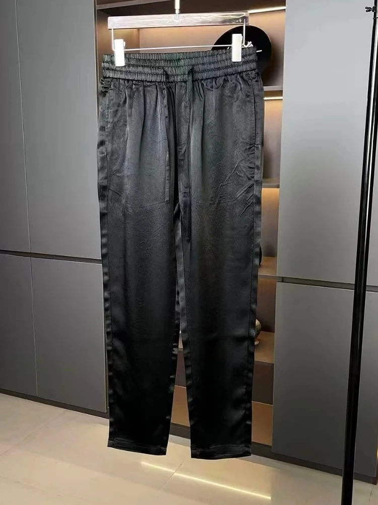 

Мужские летние новые дышащие повседневные брюки из ацетата, приятные для кожи, модные, стильные, универсальные, высококачественные, стильные джинсы прямого кроя