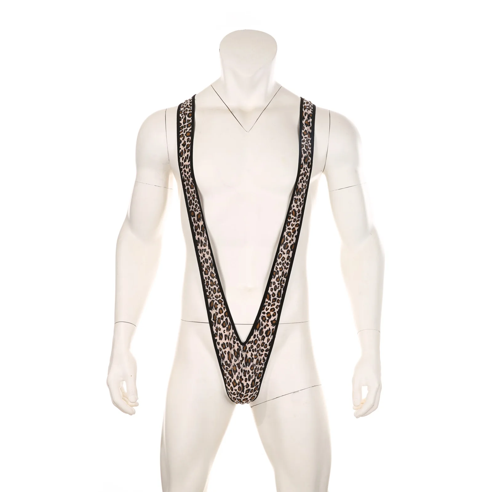 Seksi erkek erotik iç çamaşırı mayo askıları Borat Mankini tek parça V Sling streç tekli Bodysuit külot streç