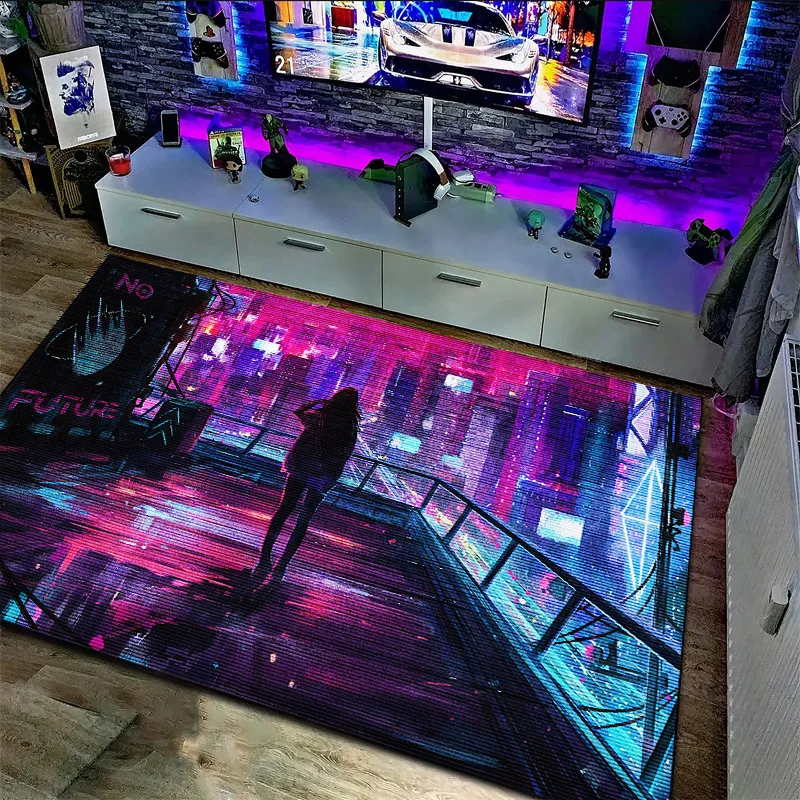 Cartoon City Girl Carpet Game Esports Room Decoration Bedroom Floor Mat Living Room Sofa Coffee Table Mat