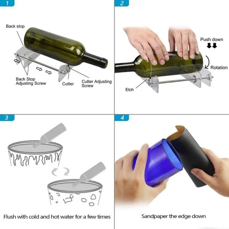 Glass Bottles Cutter Professional for Bottles Glass Cutting Bottle-Cutter Cut Tool Safe Machine Wine Beer Bottle Cutter Tool