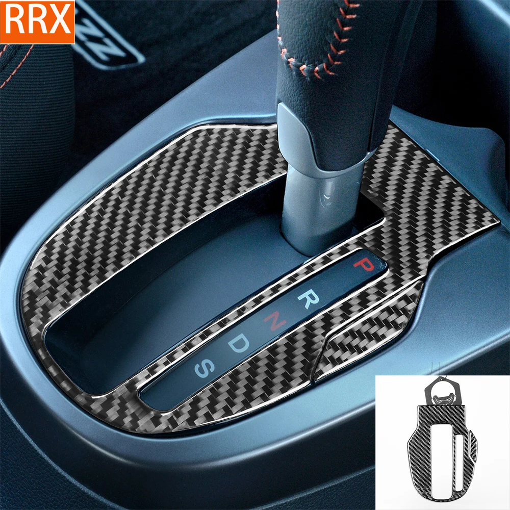 For Honda Fit Jazz 2014 2015 2016 2017 2018 Gear Shift Trim Panel Cover Soft Real Carbon Fiber Sticker Car Interior Accessories