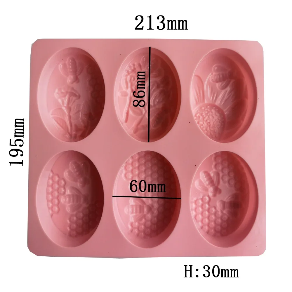 DIY 6 Styles Bee Silicone Soap Mold Handmade Ice Cream Jelly Pudding Chocolate Baking Multi-Purpose Mold Soap Baking Supplies