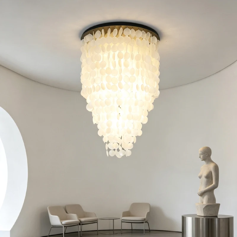 Modern Hall Foyer Ceiling Light E27 Bulb Real Shell For Dining Room Bedroom Home Art Decor Diy
