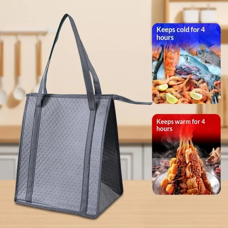Reusable Cooler Bags Insulated Shopping Bags For Groceries With Sturdy Zipper And Handles Large Foldable Washable Cooler