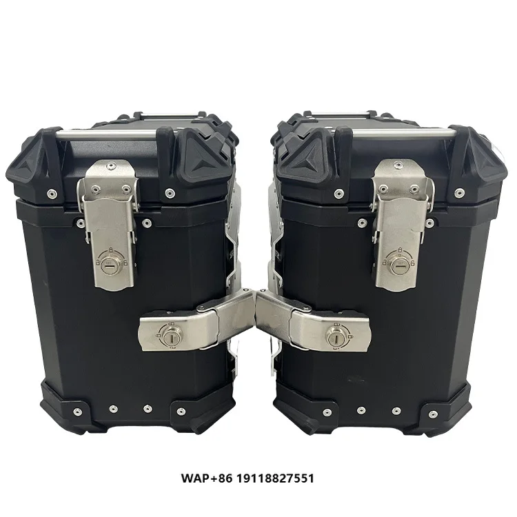 

Motorcycle Universal 30L+30L Black Aluminum Alloy Side Box Motorcycle Waterproof Anti-Collision Side Panniers Accessories