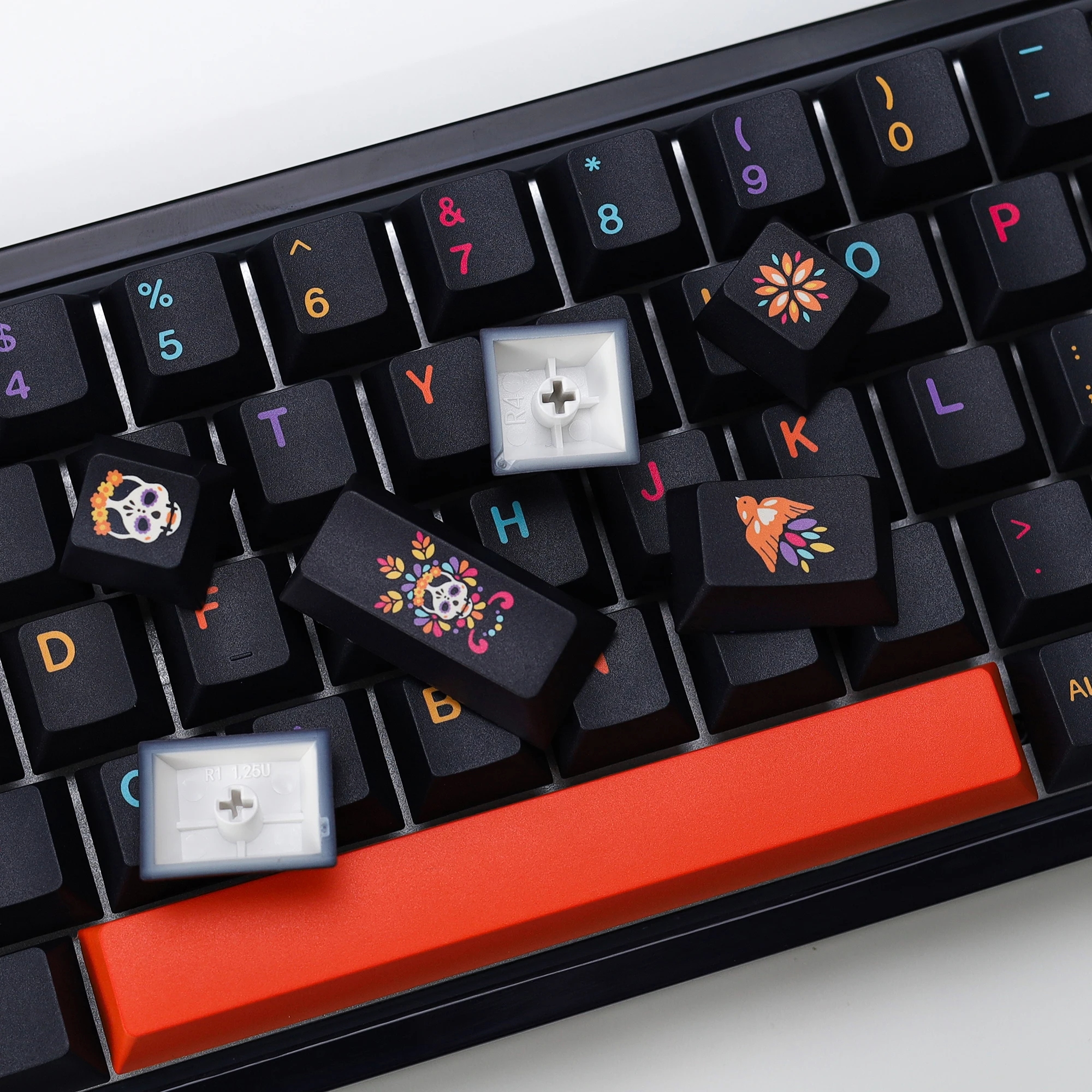 Kbdiy gmk mictlan 143 teclas pbt keycap hangul corante-sub cereja perfil alice iso 7u keycaps para aula 60 teclado mecânico jogos