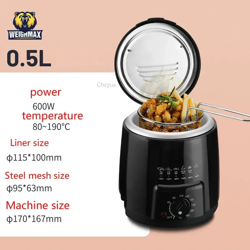 Upgraded style small electric fryer household fuel-efficient commercial multi-function electric fryer fryer electric heating pot