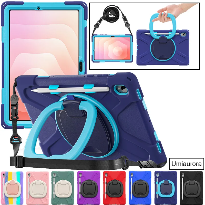 

For Samsung Tab S11 11" SM-X730 X736 S11 Ultra 14.6 inch SM-X930 X936B Heavy Duty Rugged Tablet Case Hand Ring Strap Stand Funda