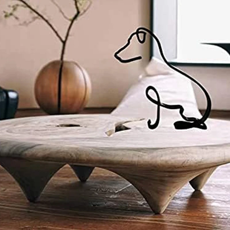 Dog Minimalist Art Sculpture Dog Decorations Creative Statue For Living Room,Home Office,Desk,Wall Decor