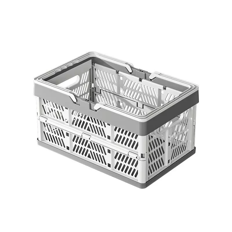 

1pc Large Capacity Foldable Storage Basket for Outdoor Camping, Picnics & Kitchen Organization - Durable Plastic, Food-Safe
