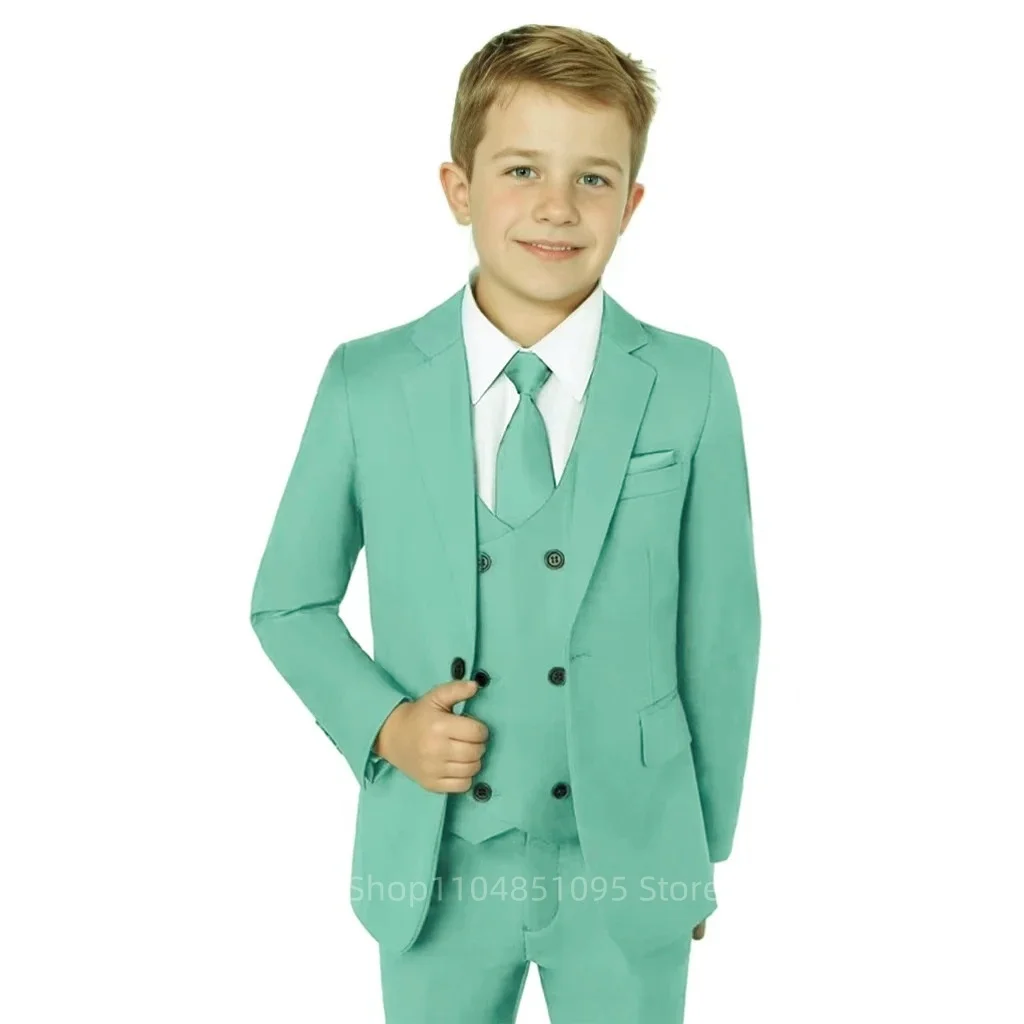 Immagine 6: Abito da bambino grigio a 3 pezzi, giacca, pantaloni e gilet - Smoking per bambini per matrimoni, cerimonie di laurea, spettacoli teatrali, abbigliamento formale