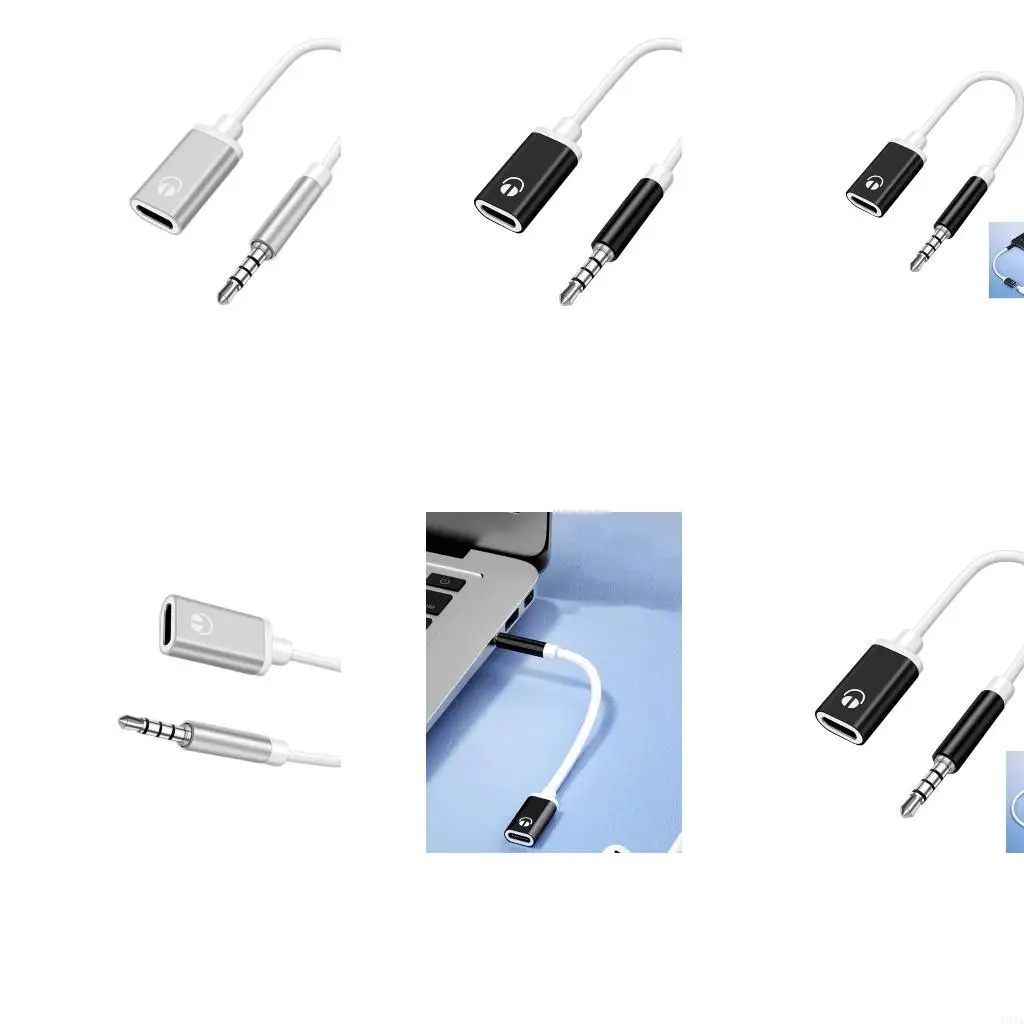 193A Type C Analog Headphone Adapter Cable Connects 3.5mm Earphones to Mobile Devices for Music and Calls