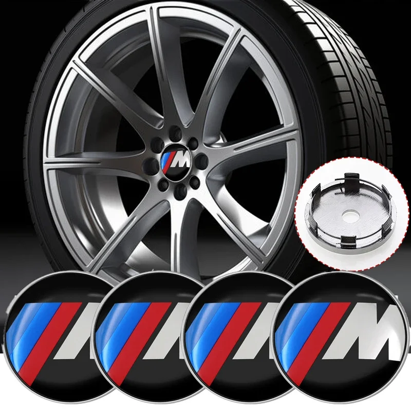 

4pcs 56mm Car Wheel Center Hub Cap Rim Cover Emblem Stickers For BMW M F20 E36 E92 E87 E30 E46 E91 F31 X5 E53 E34 F11