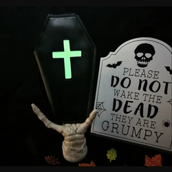 Dark Style Glow Cross Coffin Design Coin Purse Halloween Pattern Clutch Zipper Wallet PU Leather Trendy Purse