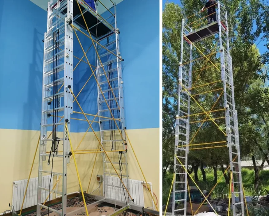 Aluminum Alloy Scaffolding Movable Telescopic Scaffolding Factory  Folding Engineering Ladder Platform and Pedal Accessories view 5