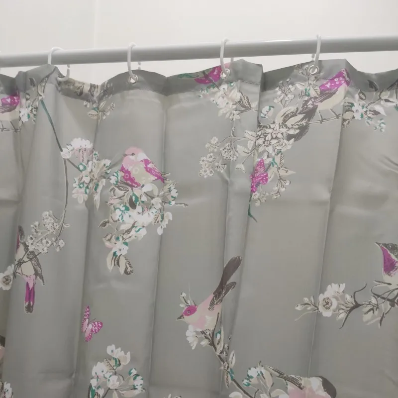 

JUYANG. High-quality waterproof shower curtain. Unique flower and bird pattern. Bathroom anti-mold shower curtain.